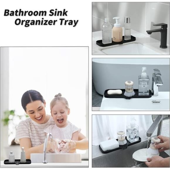 Silicone Bathroom Soap Dishes with Drain Spout-Bathroom and Kitchen Sink - Picture 3 of 7